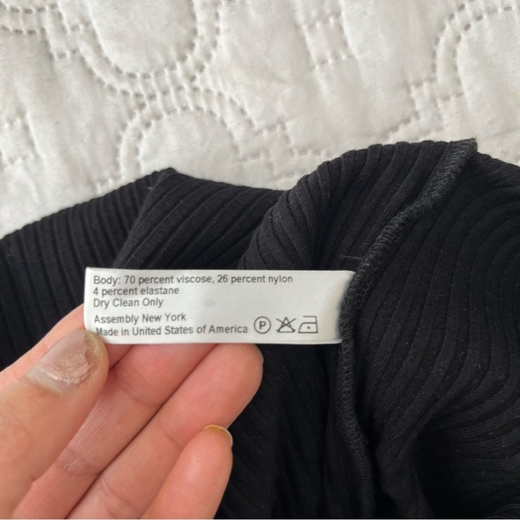 Assembly New York Black Ribbed Midi Tank Dress - Minimalist High Neck - Medium - Picture 8 of 12